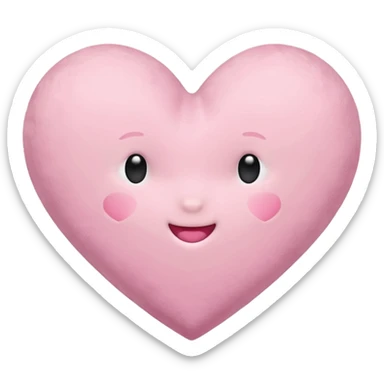 pastel heart with soft velvet texture sticker