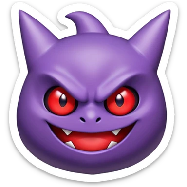Gengar, the purple ghost Pokemon with red eyes and a mischievous grin sticker