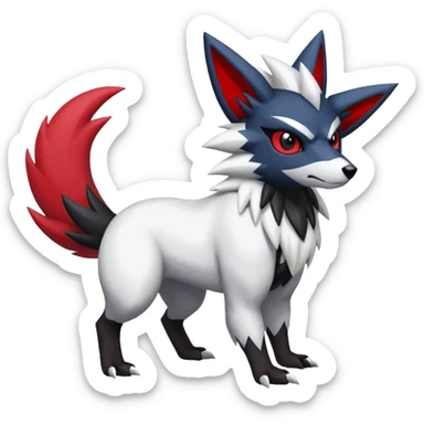 Zorua-Zangoose-Obstagoon-Absol-hybrid-fusion, full body sticker