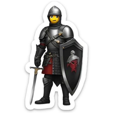 Un chevalier avec une armure noir badass  sticker