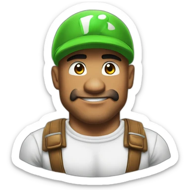 the rock wearing a super mario bros cosplay sticker