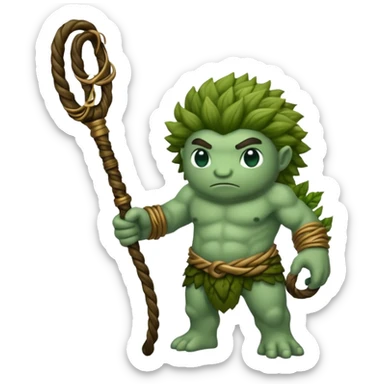 earth elemental moss green long whip sticker