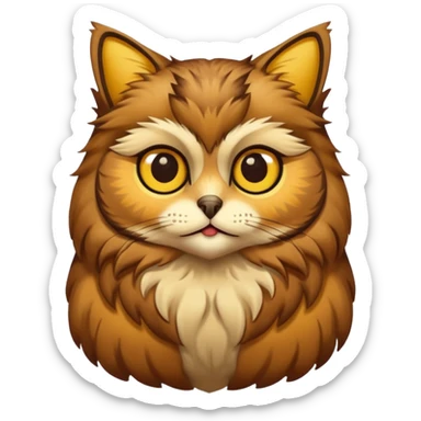 Buho gato defradado de amarillo y marron sticker
