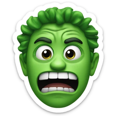 mad green face sticker