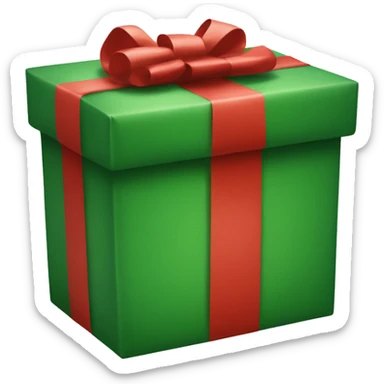 Christmas present wrapped in red and Green  sticker