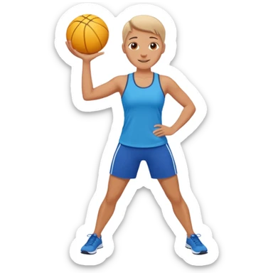 physical education teacher, leading exercises, cheerful sticker