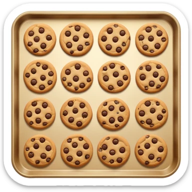 Baking tray with cookies sticker