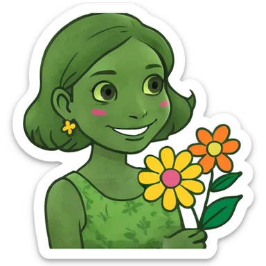 smiling girl looking at viewer sticker