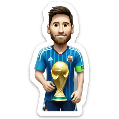 LIONEL MESSI WITH WORLD CUP TROPHY sticker