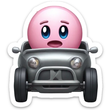 Metal Kirby eyes eyes, cute no mouth drive with car wheels  sticker