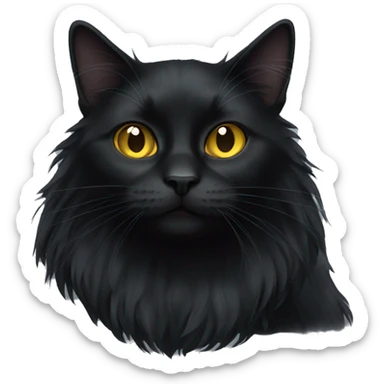 black cat long-haired  sticker
