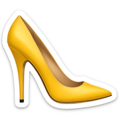 yellow woman shoe sticker