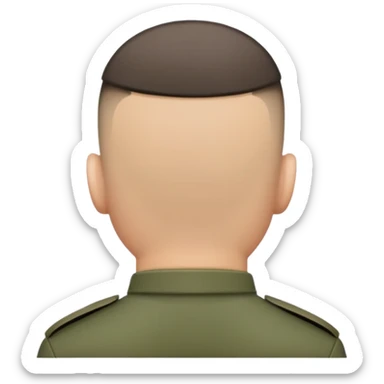 back of soldier's head with military haircut, seen from behind sticker