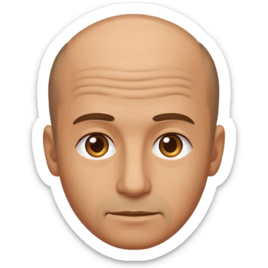 a man with visible hair loss, simple emoji style sticker