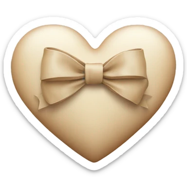 Beige heart with bow  sticker