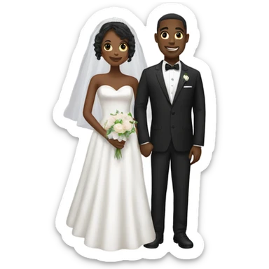 Black couple getting married  sticker