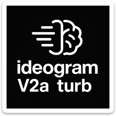 recreate this logo with text of "ideogram V2a turb", MAKE IT FIT IN SQAURE  sticker
