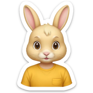 blonde rabbit with yellow shirt sticker
