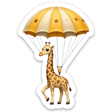 giraffe with a parachute sticker