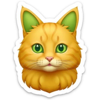 GATO AMARILLO SIN OREJAS VERDES sticker