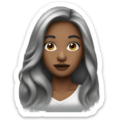 Makeup artist with brush long hair  sticker