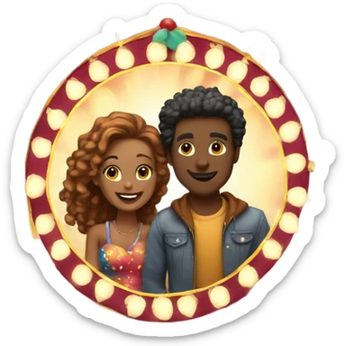 Romantic carnival date for beautiful couple sticker