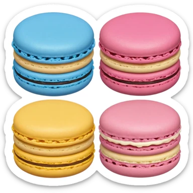 1 Blue Macaroon, 1 Pink Macaroon, And 1 Yellow Macaroon  sticker