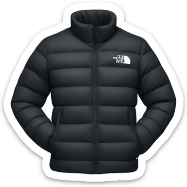 black north face puffer jacket sticker