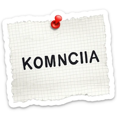 A piece of paper where the word is written “комиссия»  sticker