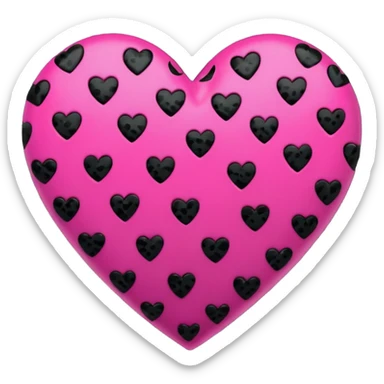 Hot pink heart with black leopard print sticker