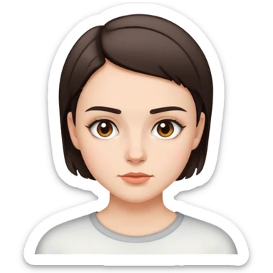 Brunette girt with a shirt hair and shaved eyebrow  sticker