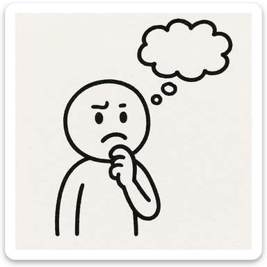 doodle person thinking sticker