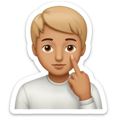 Finger touching nose sticker