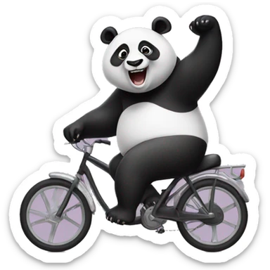 Panda dancing on a cycle sticker