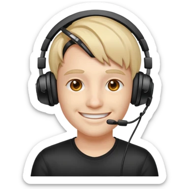 streamer with gaming head set sticker