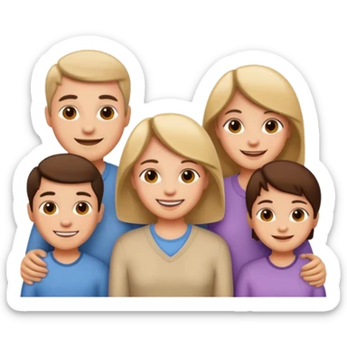 Family with 3 kids sticker