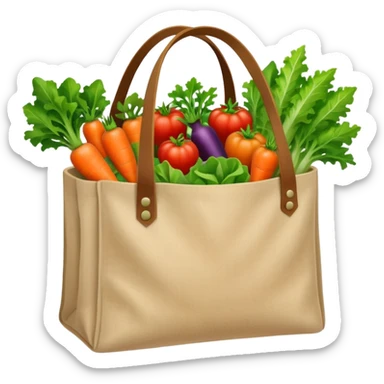 cartoon market bag. top view sticker