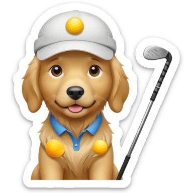 Golden retriever golfing  sticker