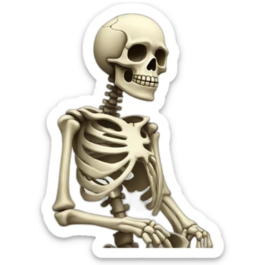 Sad skeleton dead sticker