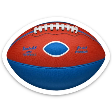 american football ball blue (#00A3E0) and red (#F9423A) sticker