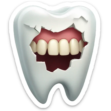 broken tooth sticker