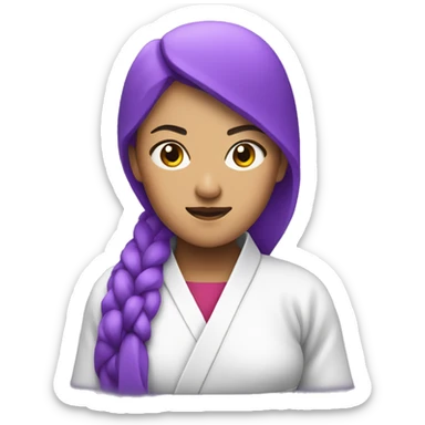 a bright purple Asian woman jiu-jitsu sticker