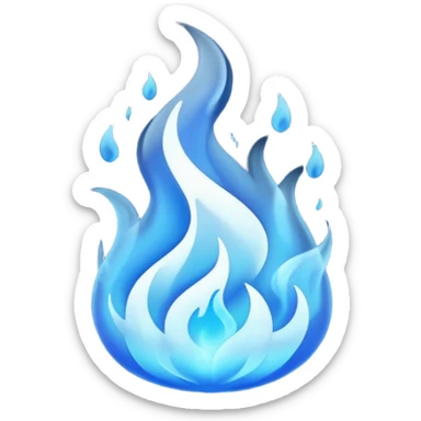 a blue fire sticker