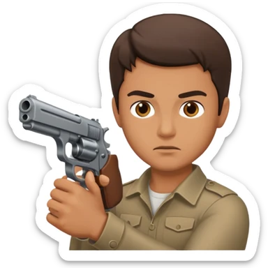 a guy shooting sticker