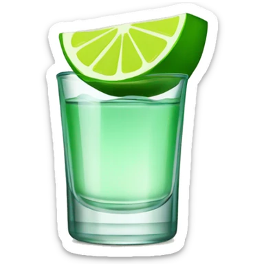 Tequila shot with lime sticker