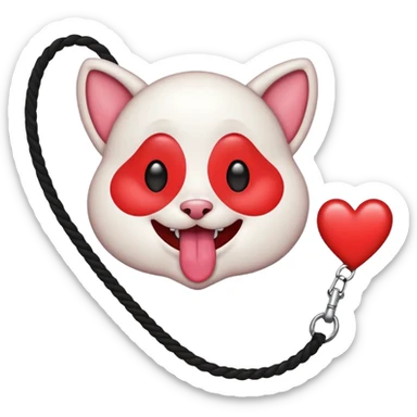 IOS heart eyes face with tongue out on leash sticker