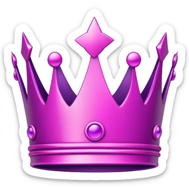 pink crown icon with five rounded points, outlined in dark purple. sticker