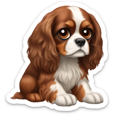Cavalier King Charles spaniel tricolor with a sloth  sticker