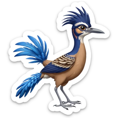 realistic roadrunner bird emoji, tail pointed down sticker