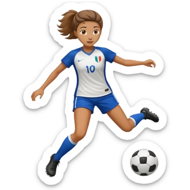 una donna che gioca a calcio sticker